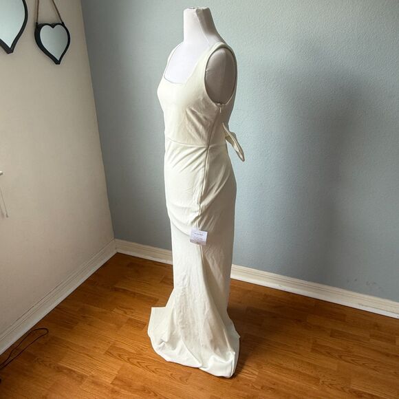 Lulus Loving Fate White Bow Square Neck Backless Maxi Dress Size Large - Picture 8 of 15
